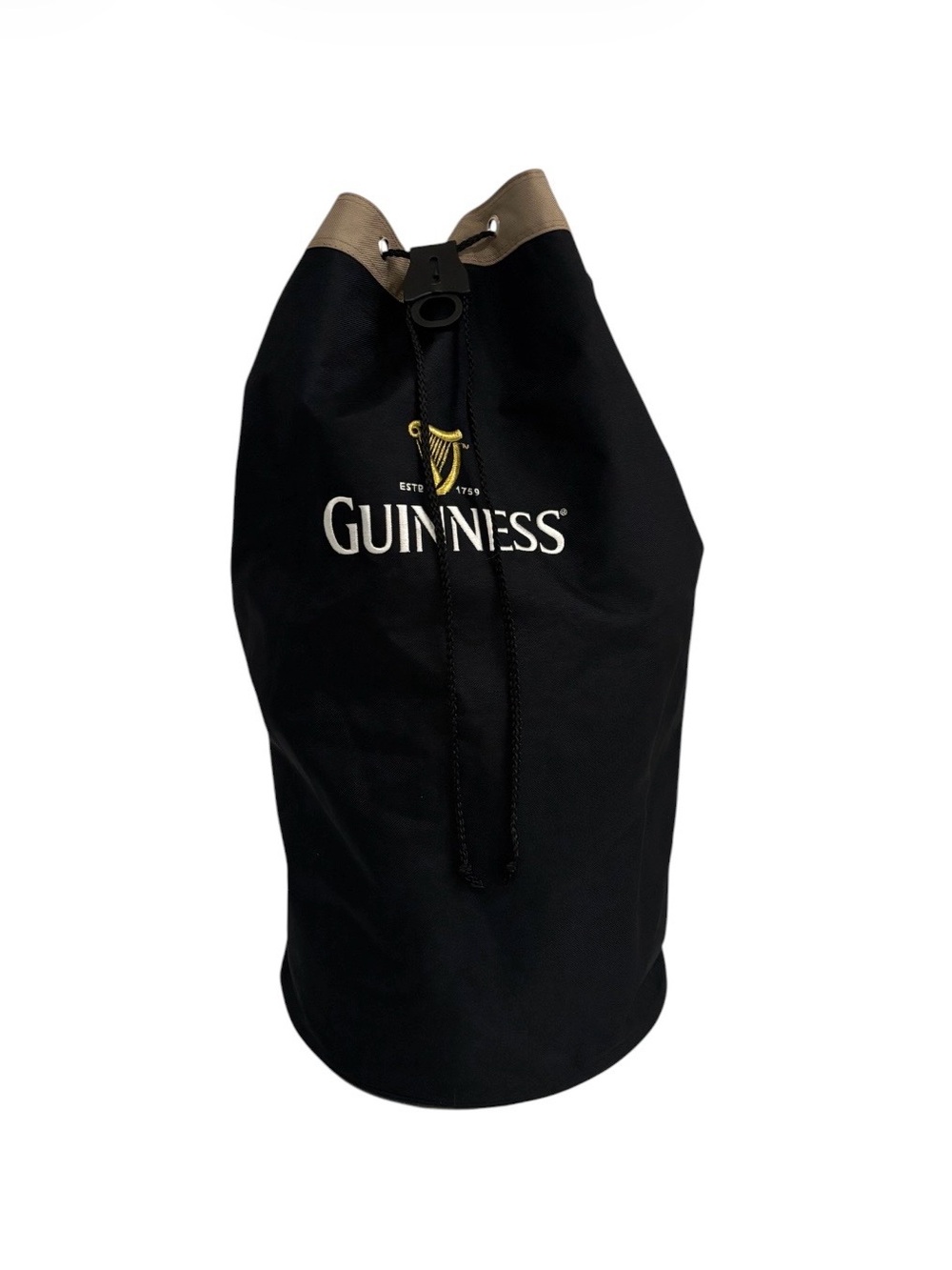 Guinness Black Drawstring Travel/Gym Backpack/Bag